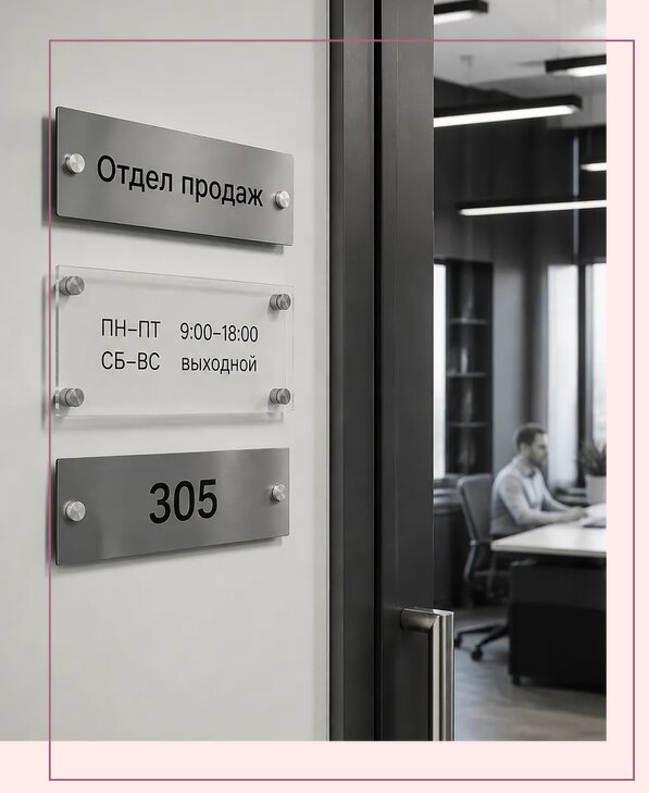 Офисные таблички на дверь в Кингисеппе по цене от 5088 р. | Аванза-Кгп